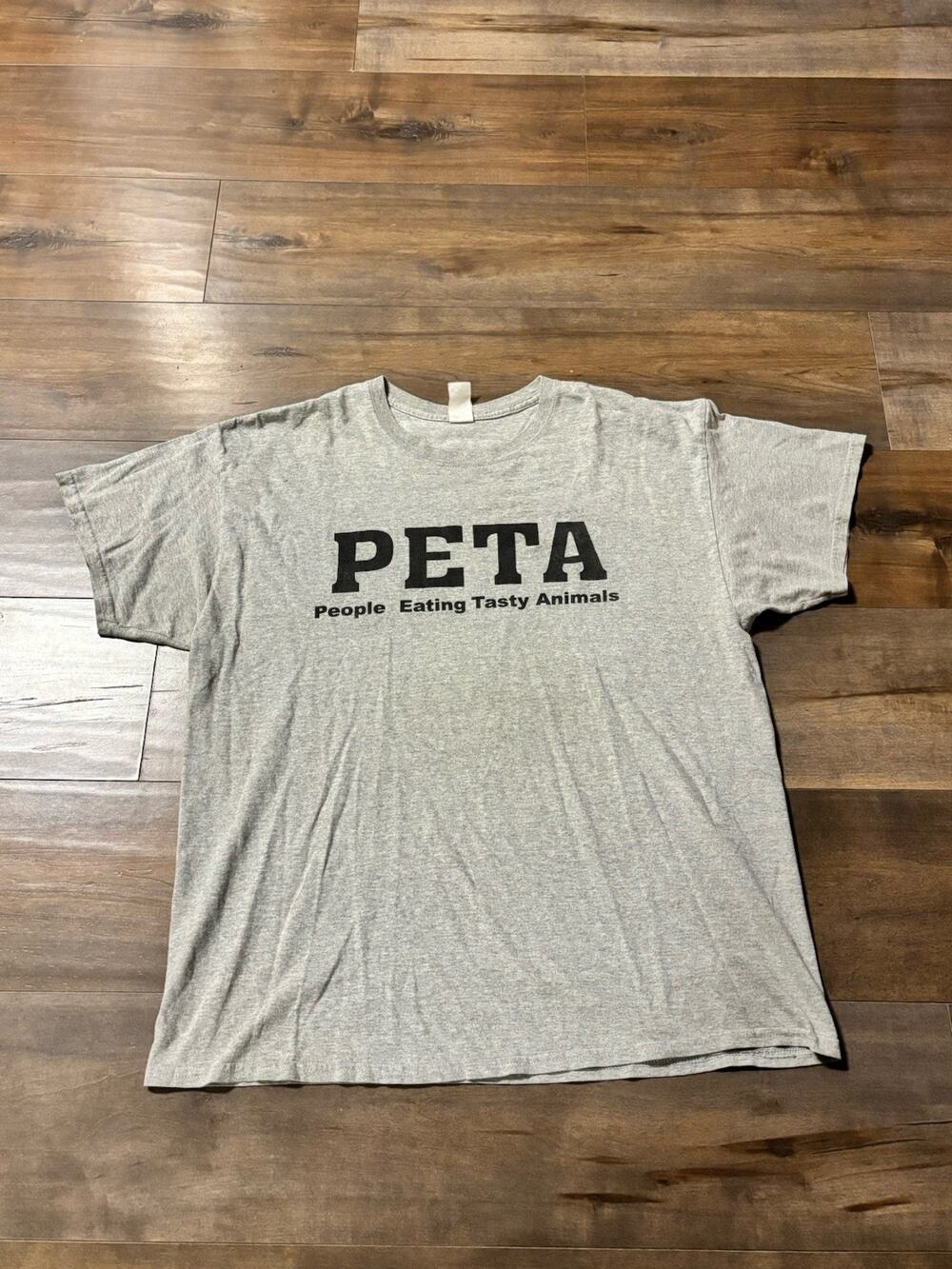 Vintage PETA People Eating Tasty Animals Comedy T-shirt size Men's XL
